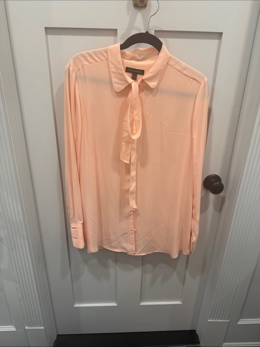 Banana Republic Peach Tie-Neck Blouse